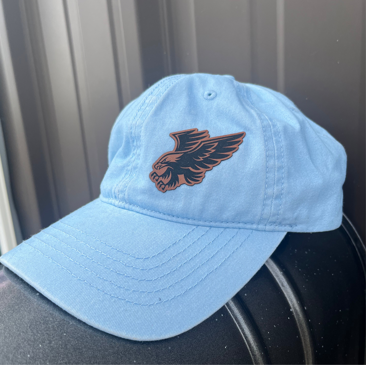 Hawks Leather Patch Hidden Ponytail Hat