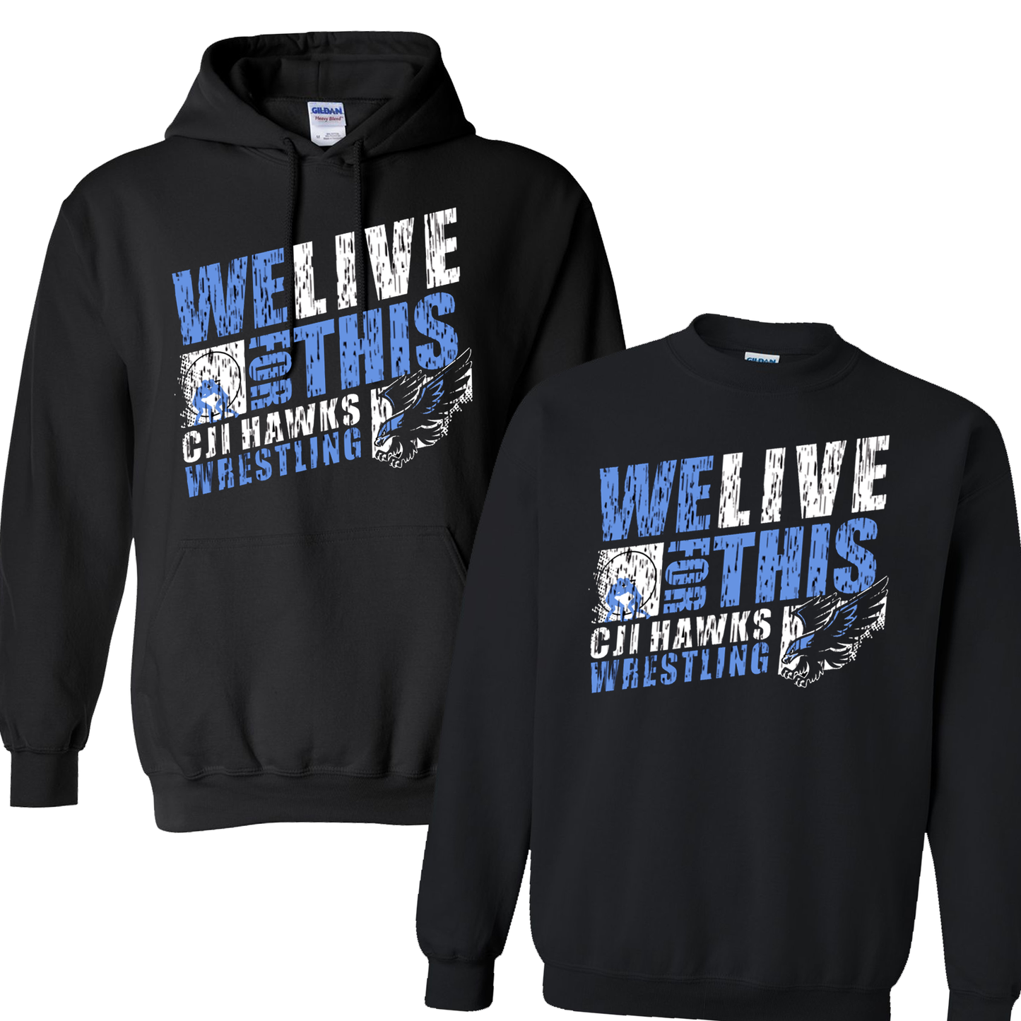 We Live For This CJI Wrestling Sweatshirt or Tee- Adult and Youth