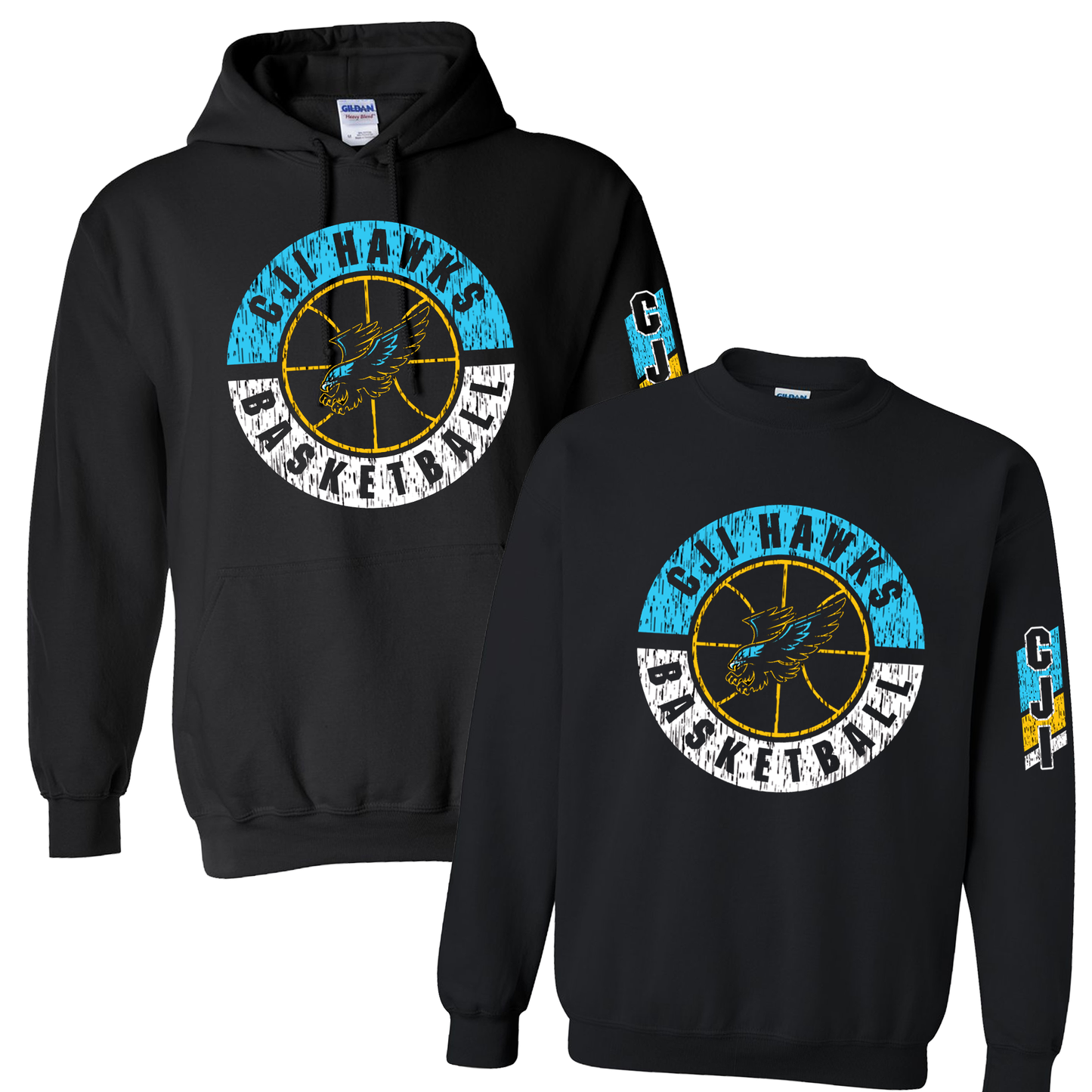 Rebound Hawks Basketball Youth and Adult Crew and Hooded Sweatshirt