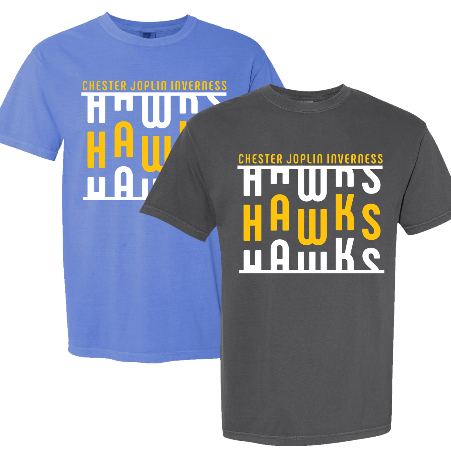 Yellow and White Hawks Adult and Youth Tee