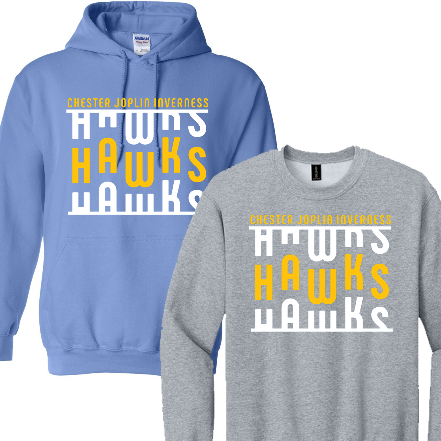 Yellow and White Hawks Adult, Youth, Toddler Sweatshirt