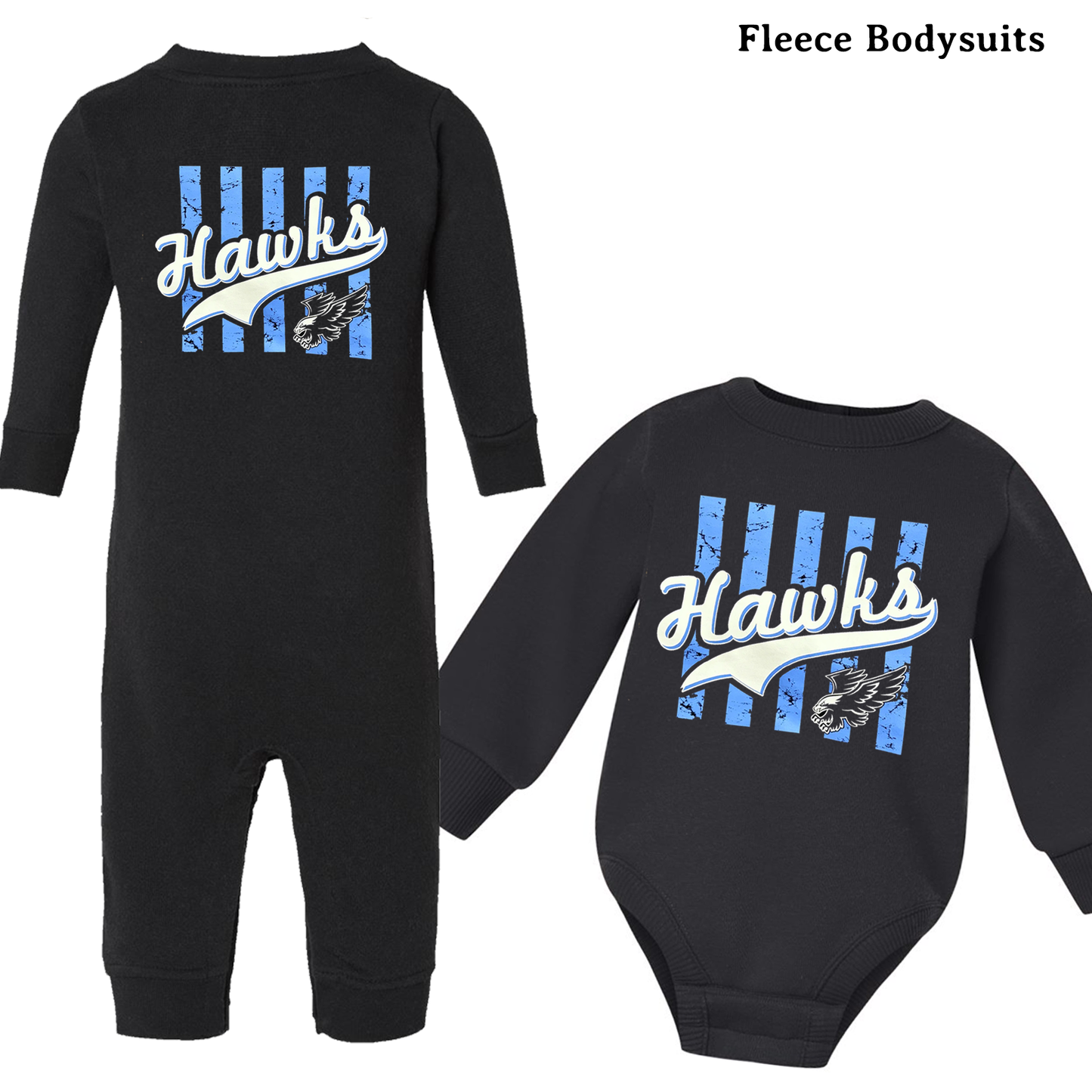 Striped Hawks Infant Bodysuits- Cotton and Fleece