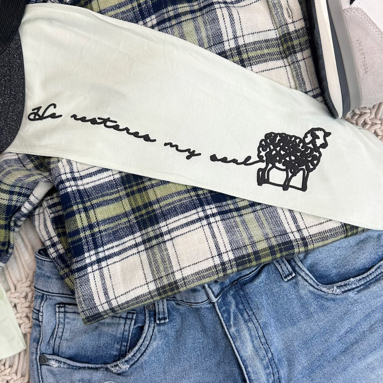 The Lord is My Shepherd Puff Print Top