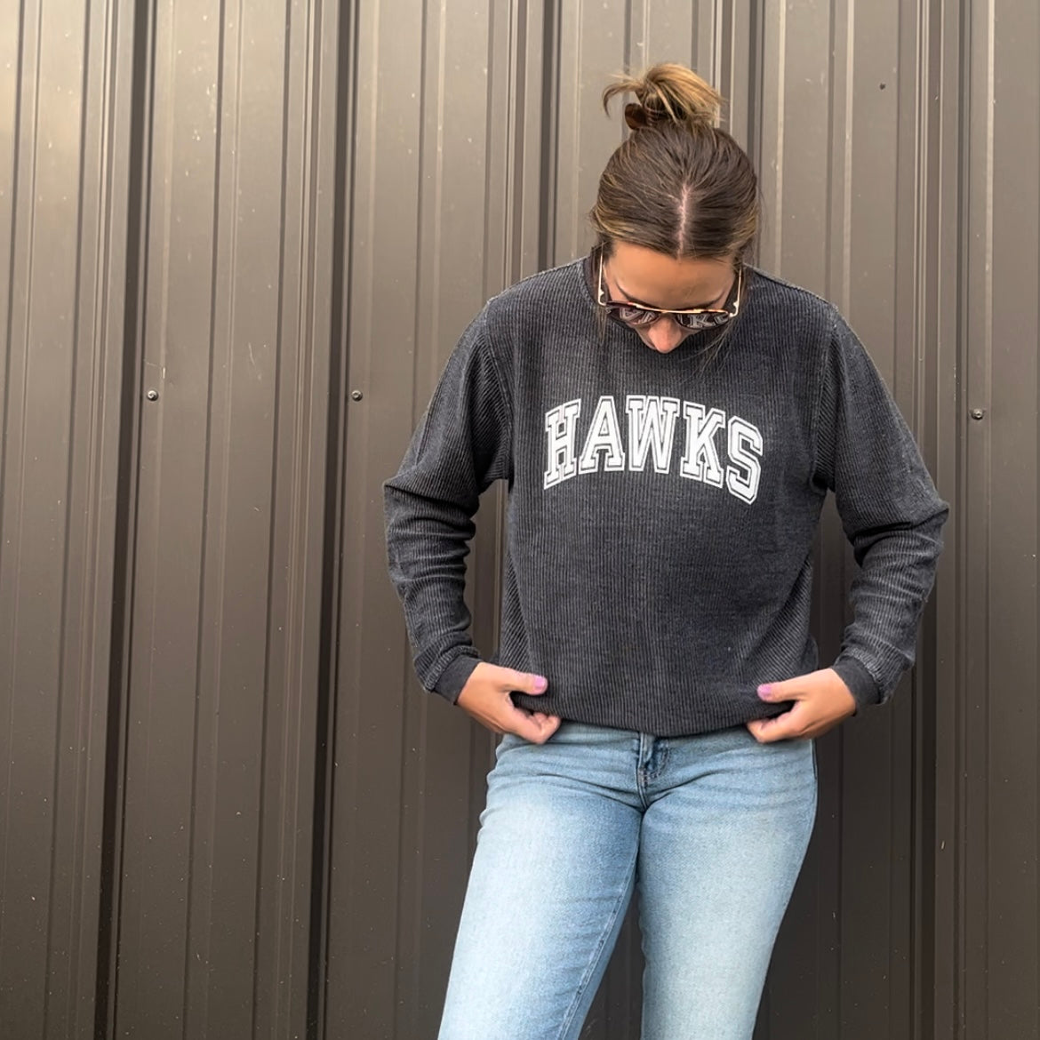 Collegiate Hawks Corduroy Knit Pullover