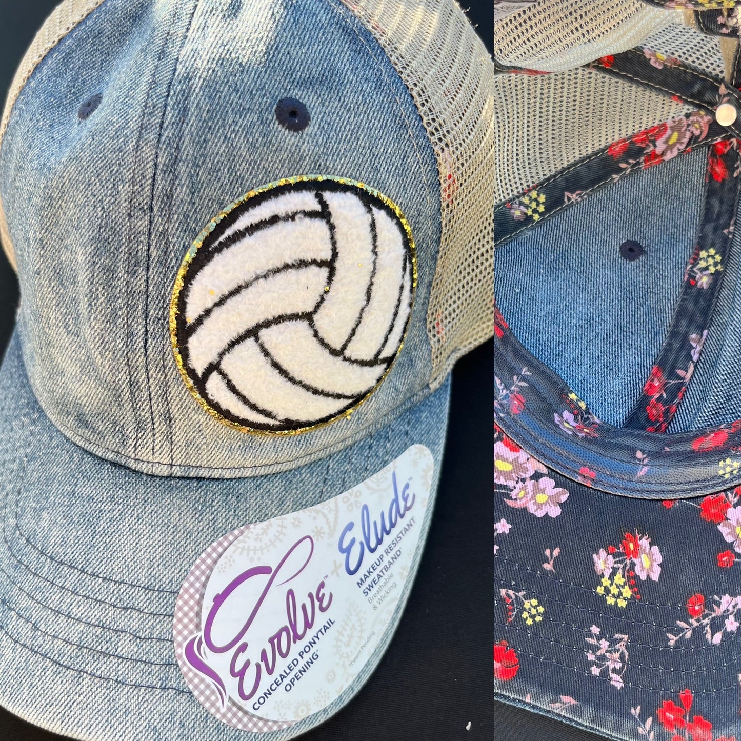 Chenille Patch Volleyball Hat (Multiple Colors)