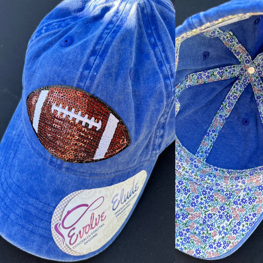 Sequin Football Patch Hat (Multiple Colors)