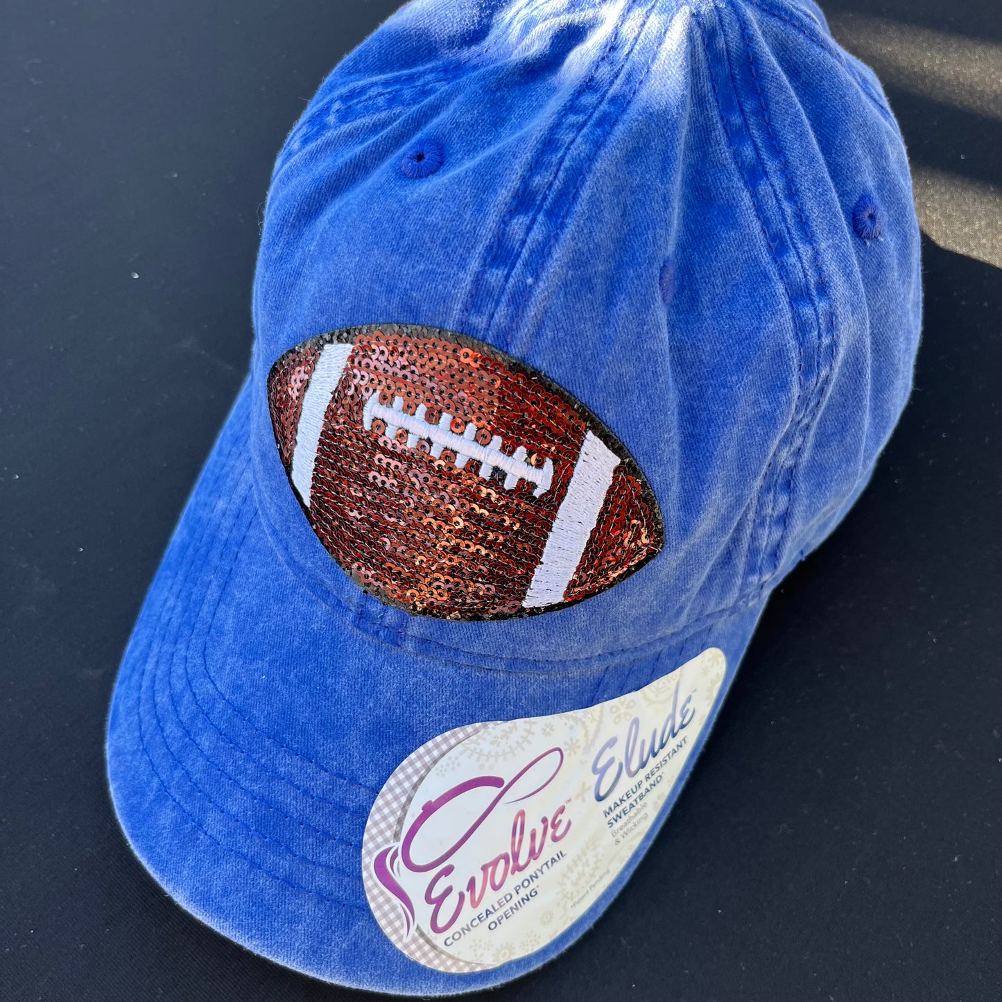 Sequin Football Patch Hat (Multiple Colors)