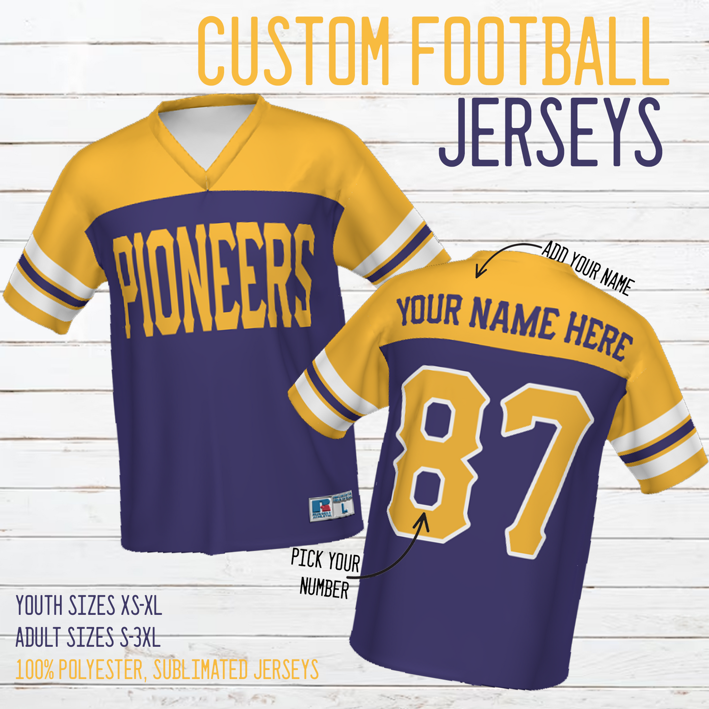 Big Sandy Pioneers Custom Sublimated Football Jersey