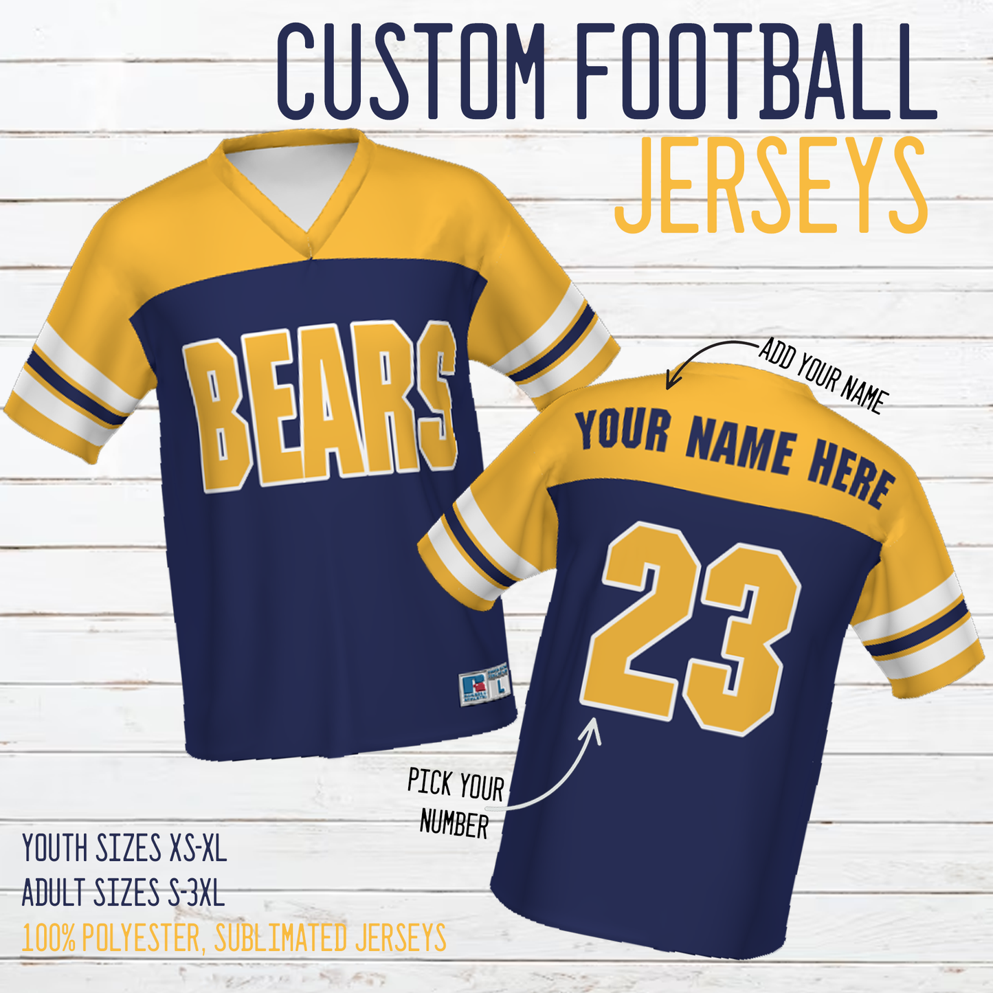 Box Elder Bears Custom Sublimated Football Jersey