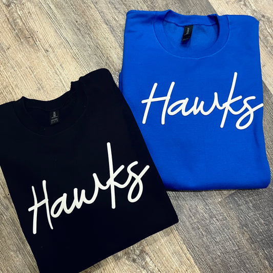 Hawks Puff Script Crewneck Sweatshirt