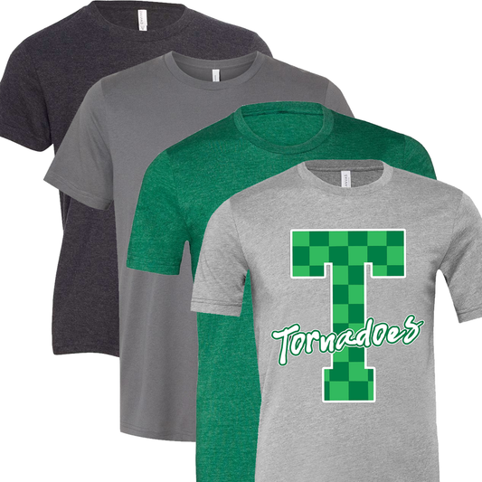 Checkered Tornadoes Short Sleeve Tee- Adult and Youth
