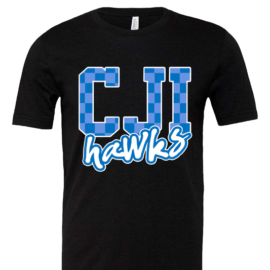 Checkered CJI Hawks Short Sleeve Tee- Adult and Youth