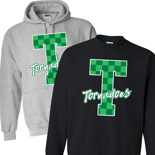 Checkered Tornadoes Sweatshirt- Adult and Youth