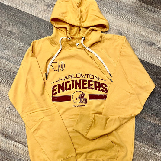 Harlowton Engineers Football Double Drawcord Hoodie