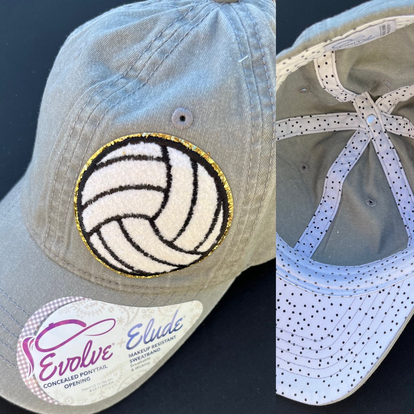 Chenille Patch Volleyball Hat (Multiple Colors)