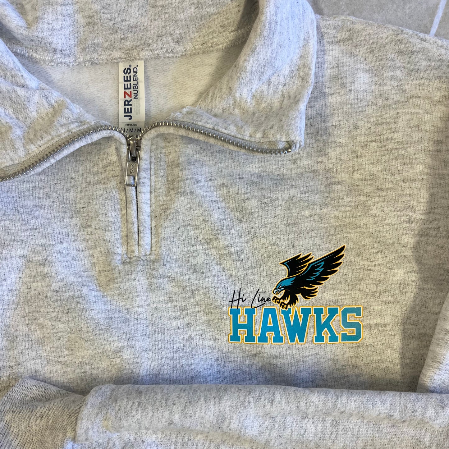 Quarter Zip Hawks Cadet Collar Sweatshirt Pullover