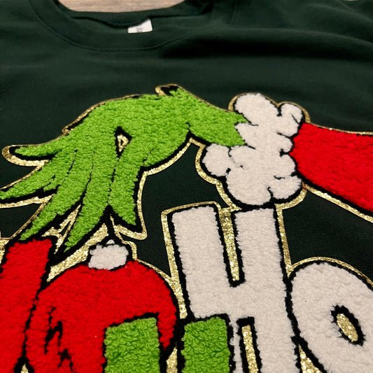 Ho Ho Ho Chenille and Sequin Patch Sweatshirt