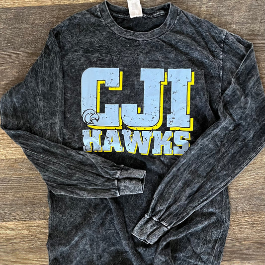 CJI Hawks Mineral Washed Long Sleeve