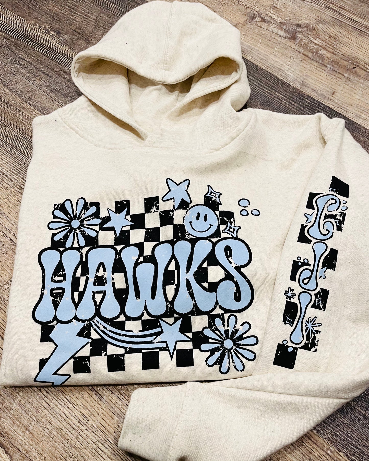 Hawks Groovy Print Hooded Sweatshirt