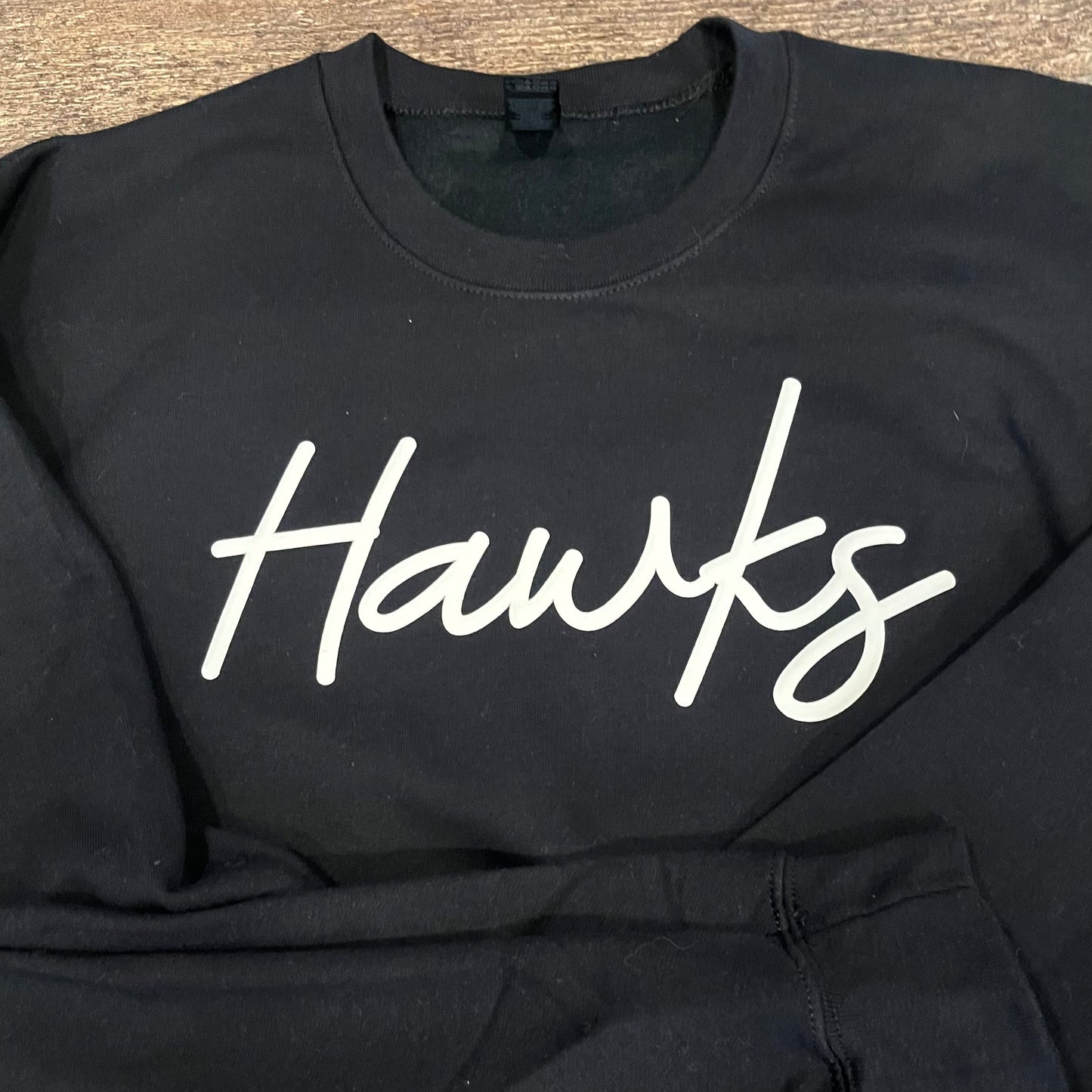 Hawks Puff Script Crewneck Sweatshirt