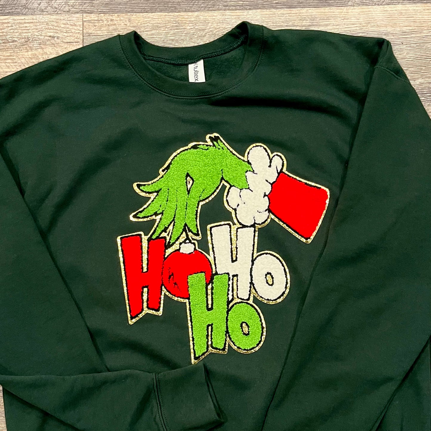 Ho Ho Ho Chenille and Sequin Patch Sweatshirt