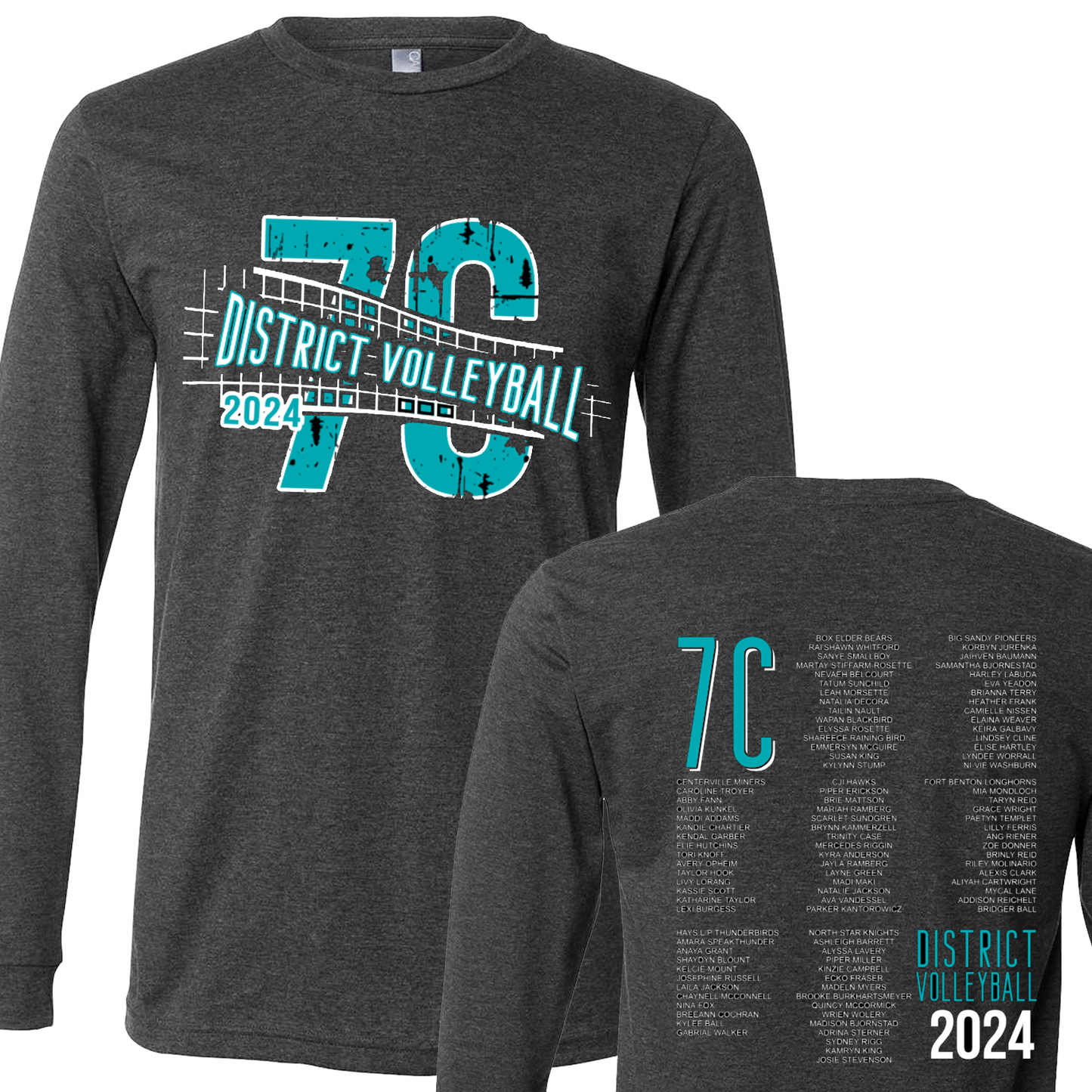 7C District Volleyball Long Sleeve W/ Roster on Back