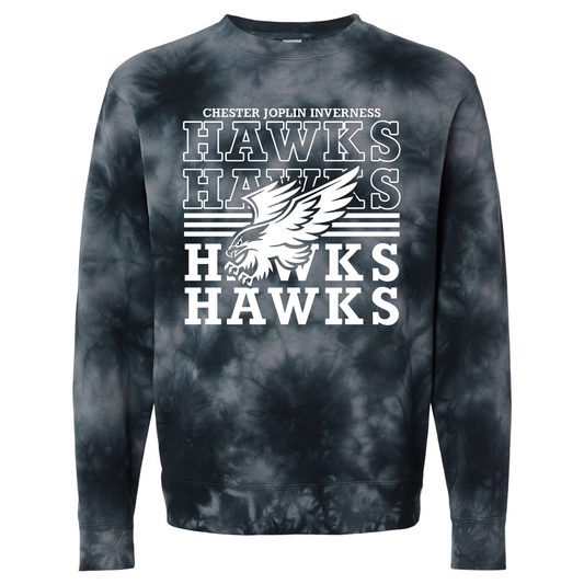 Hawks Repeat Tie Dye Crewneck Sweatshirt