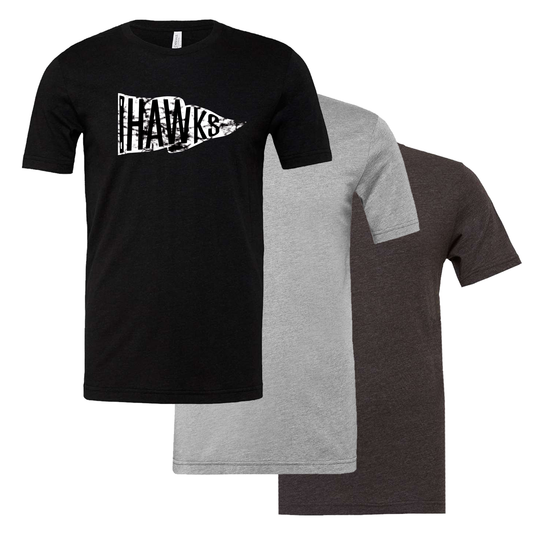 Hawks Pennant YOUTH Short or Long Sleeve Tee