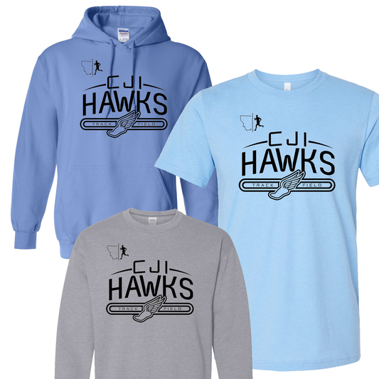 Hawks Track and Field Tees and Sweatshirts