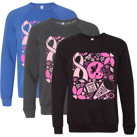 Pink Hawks Football Crewneck Sweatshirt