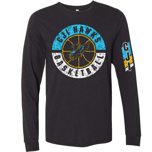 Rebound Hawks Basketball Adult and Youth Sized Long Sleeve Tee