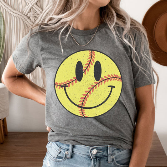 Smiley Softball Tee or Sweatshirt