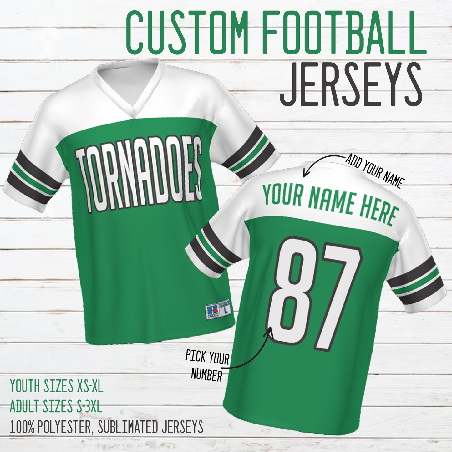 Turner Tornadoes Custom Football Jersey