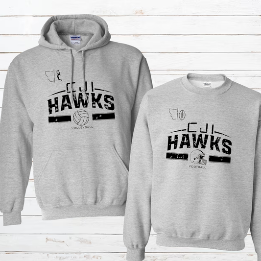 Hawk Football or Volleyball Gray Sweatshirt