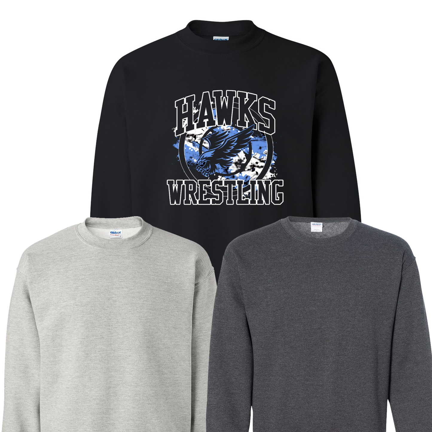 Hawks Wrestling Takedown Crewneck- Youth and Adult