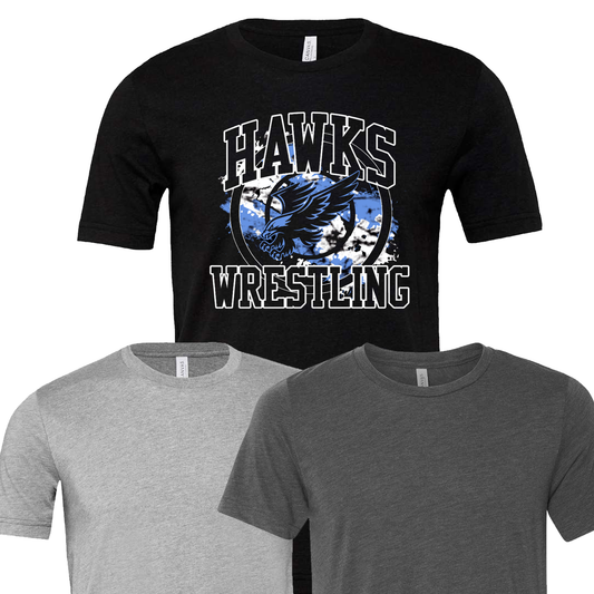 Hawks Wrestling Takedown Short Sleeve Tee- Adult and Youth