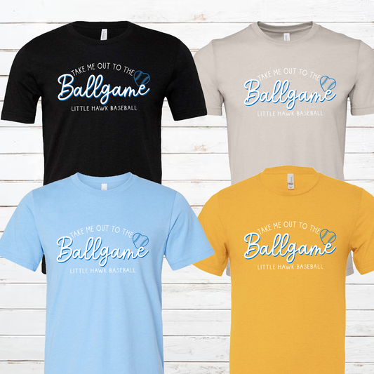 Take Me Out to the Ball Game Hawks Baseball Short Sleeve Tee