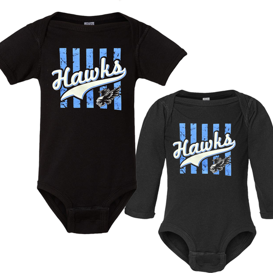 Striped Hawks Infant Bodysuits- Cotton and Fleece