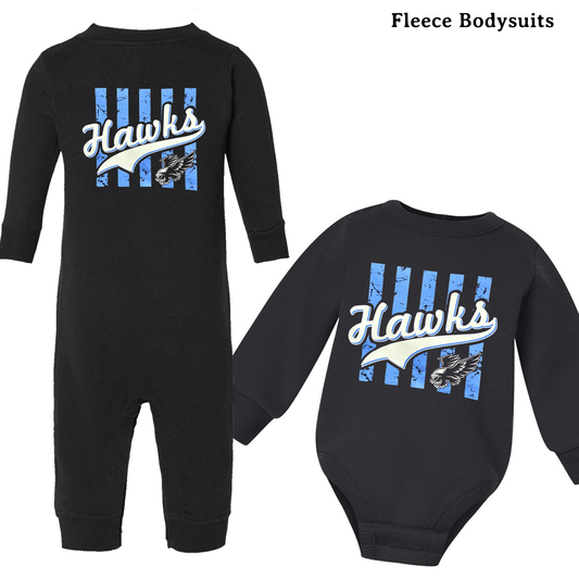 Striped Hawks Infant Bodysuits- Cotton and Fleece