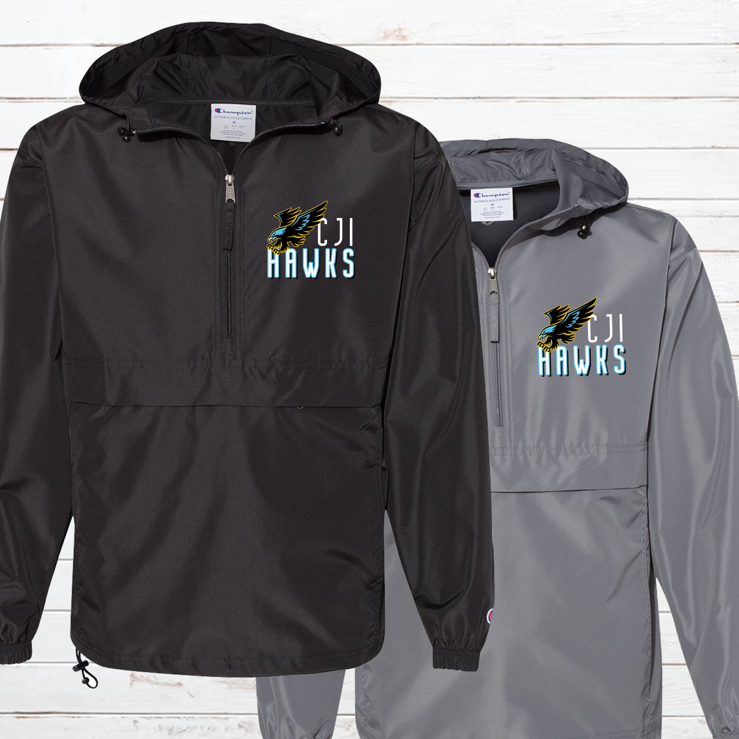 CJI Hawks Champion Windbreaker Half Zip Pullover