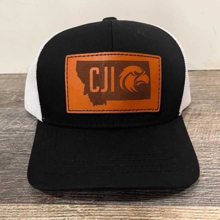 Youth CJI Hawks Leather Patch Trucker Hat