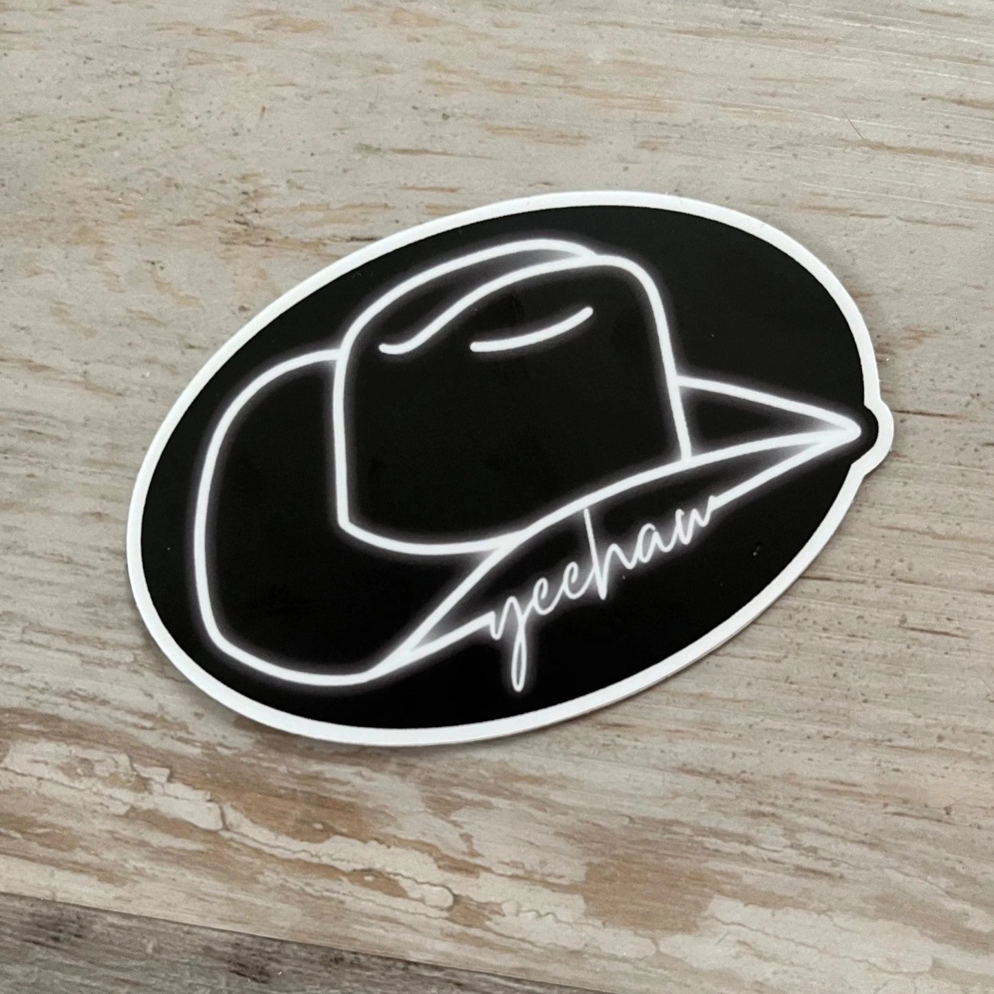 Neon Cowboy Hat Yeehaw Sticker