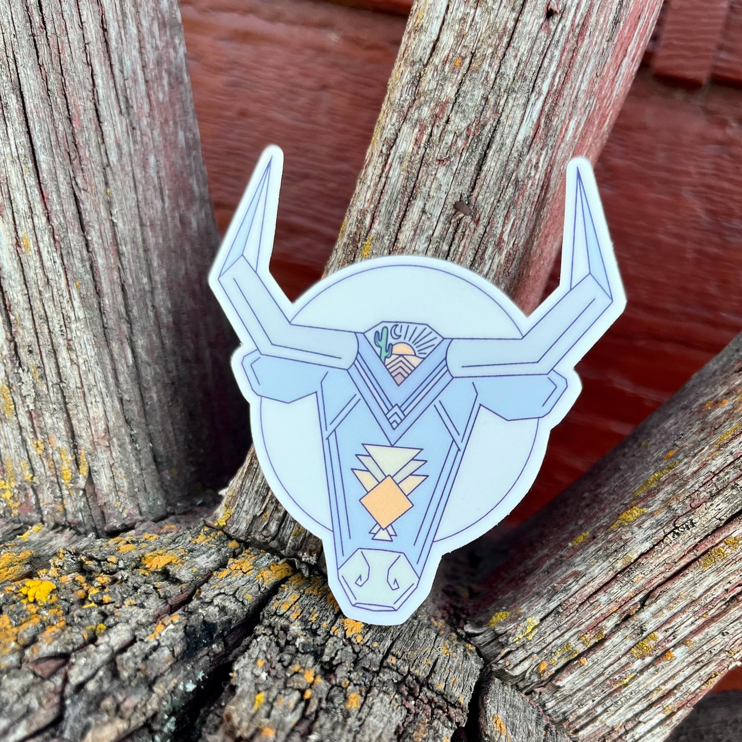 Geometric Longhorn Sticker