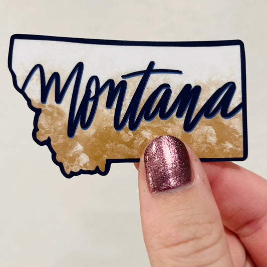 Blue and Gold Montana State Sticker
