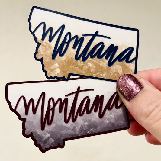 Blue and Gold Montana State Sticker