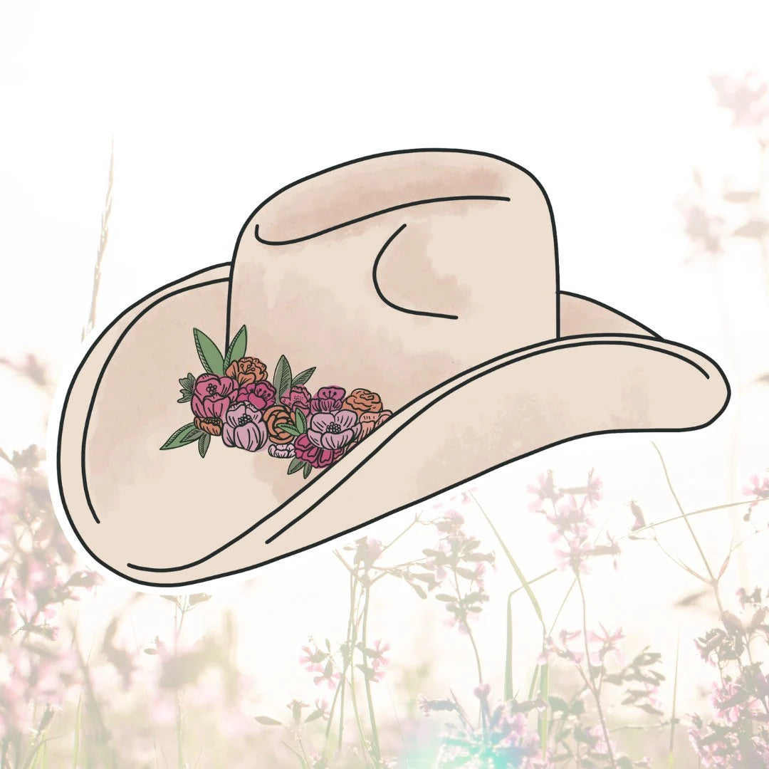 Wildflower Hatband Cowboy Hat Sticker