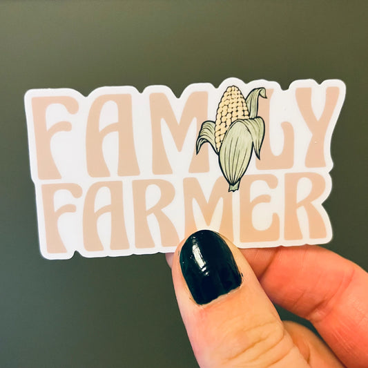 Family Farmer Corn Sticker