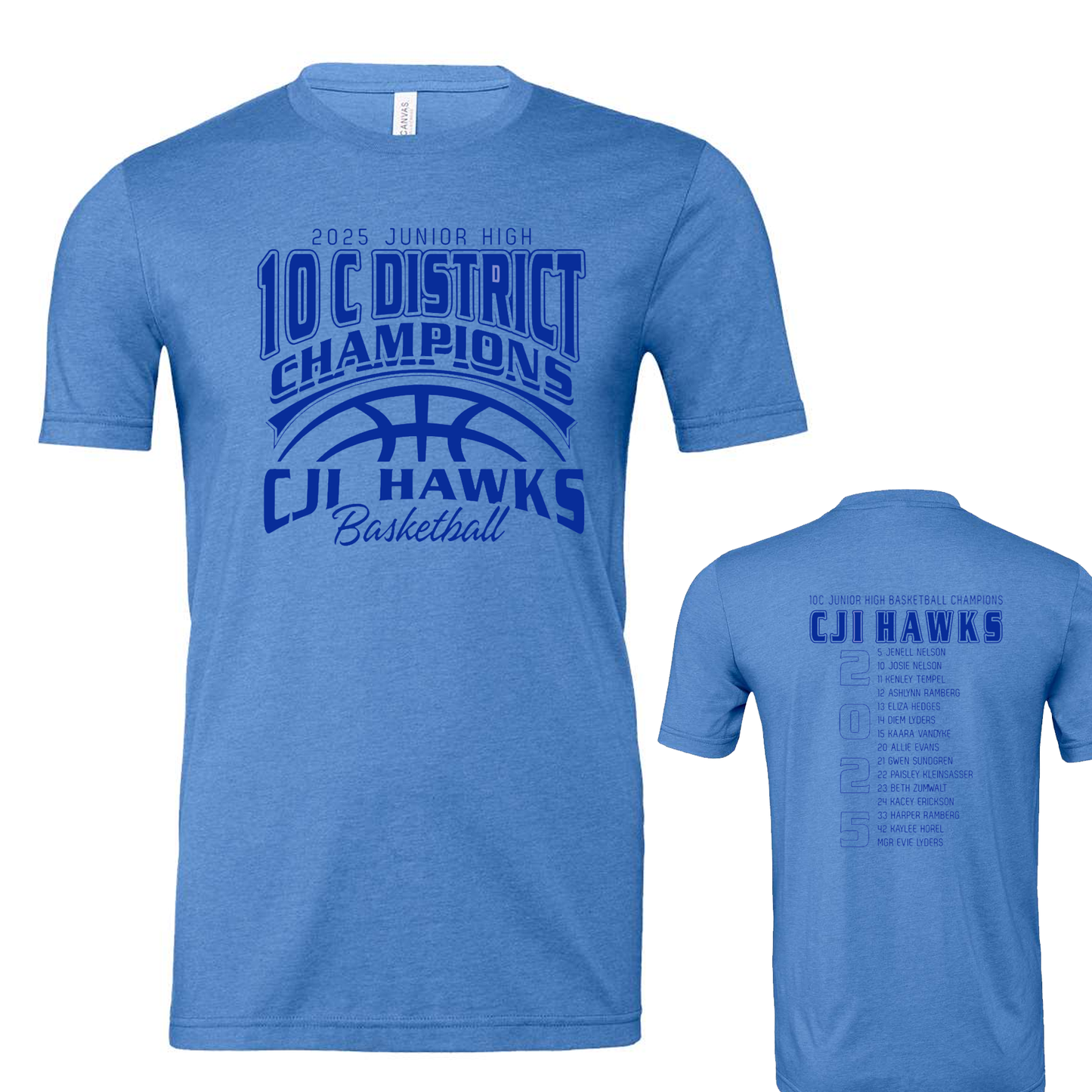 Jr. High Girls 10C Basketball Champions Tee and Sweatshirt