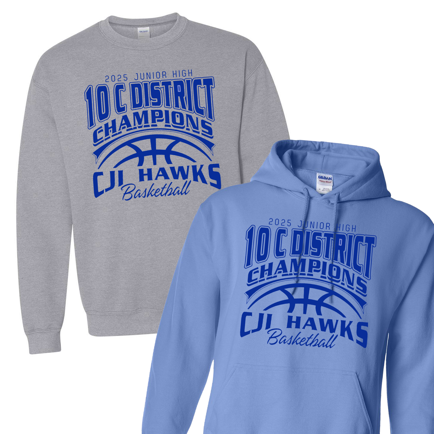 Jr. High Girls 10C Basketball Champions Tee and Sweatshirt