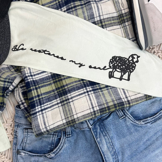 The Lord is My Shepherd Puff Print Top